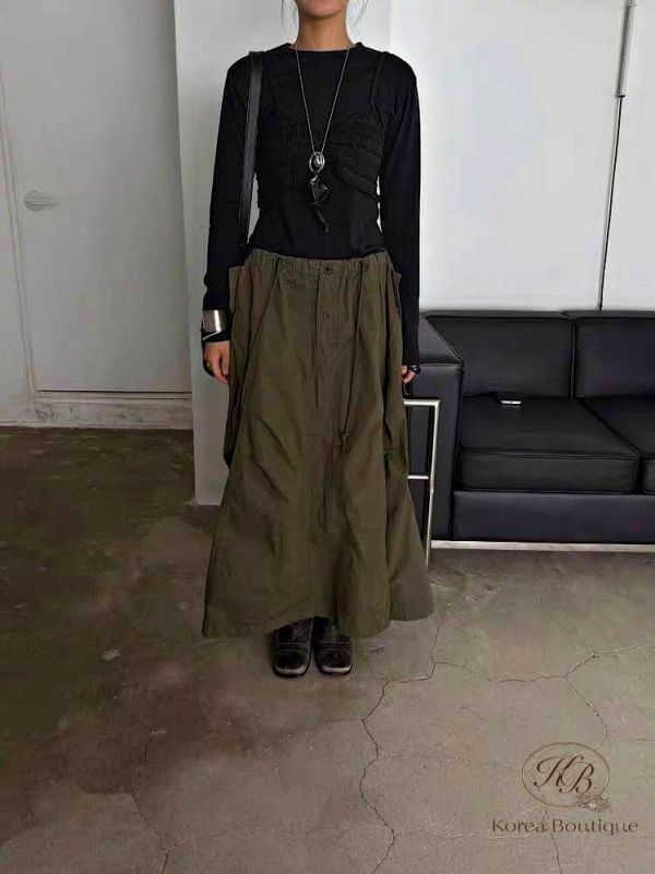 Fw262 秋季 傘型工裝長裙 
