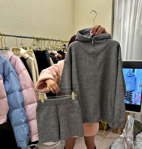 SS05 冬季 休閒針織短褲套裝 