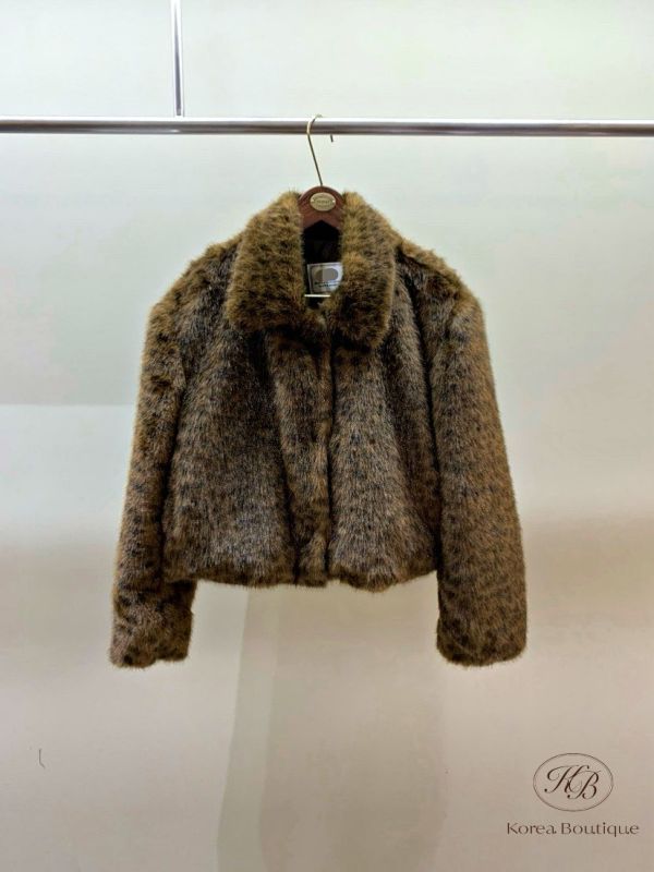 FWKR97 冬季 動物斑點皮草外套 