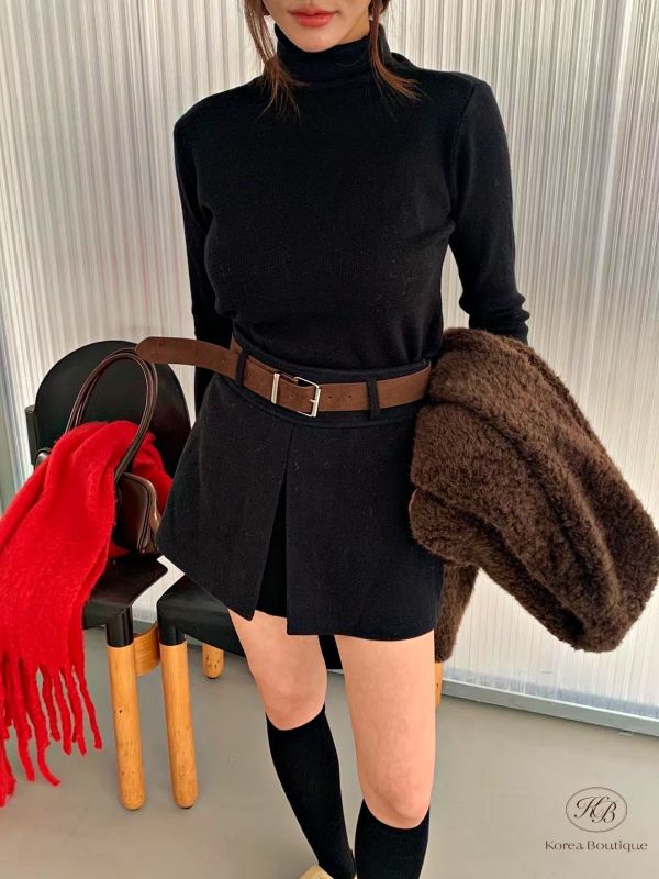 Fw412 秋季 前開叉感褲裙 