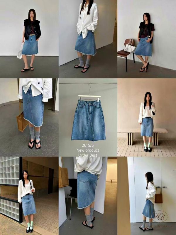 SS249 春季 及膝牛仔裙 