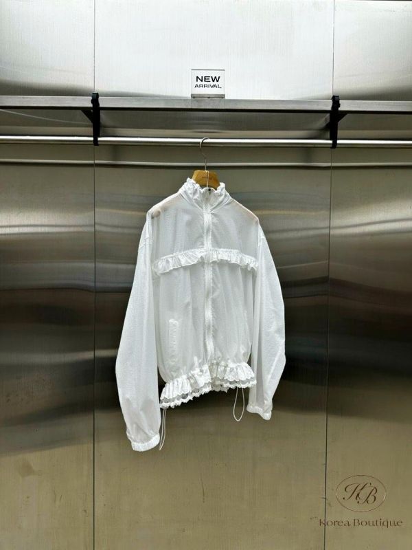 SS412 春季 透膚蕾絲造型風衣外套 