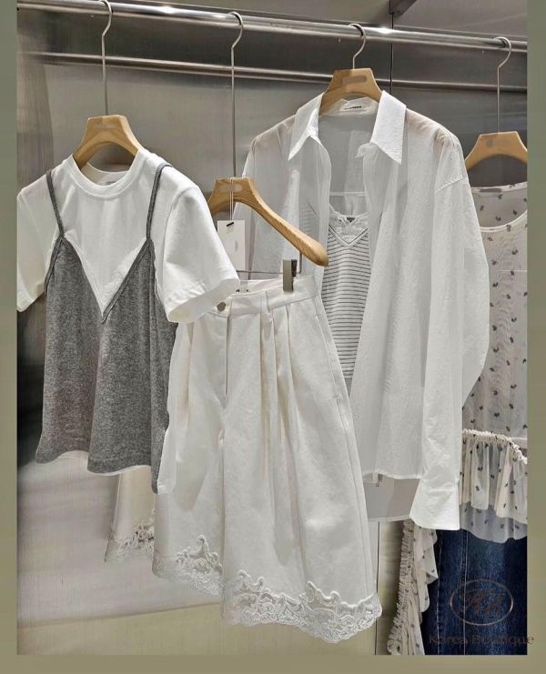 SS409 春季 蕾絲tee假兩件 