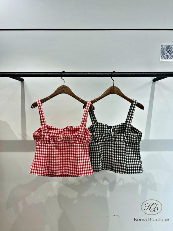 SS414 春季 格子小可愛上衣 