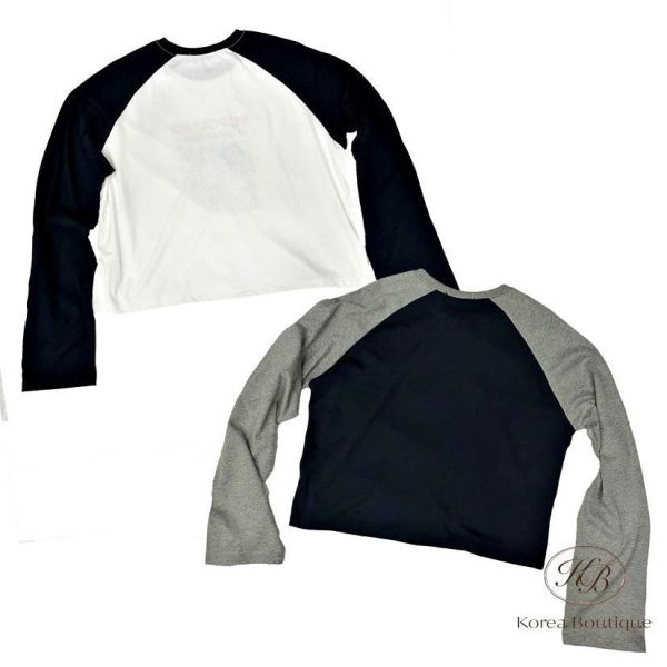 FW2681 秋季 撞色棒球可愛圖案tee 