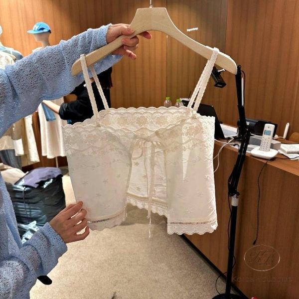 SS344 春季 棉麻細緻綁帶背心 