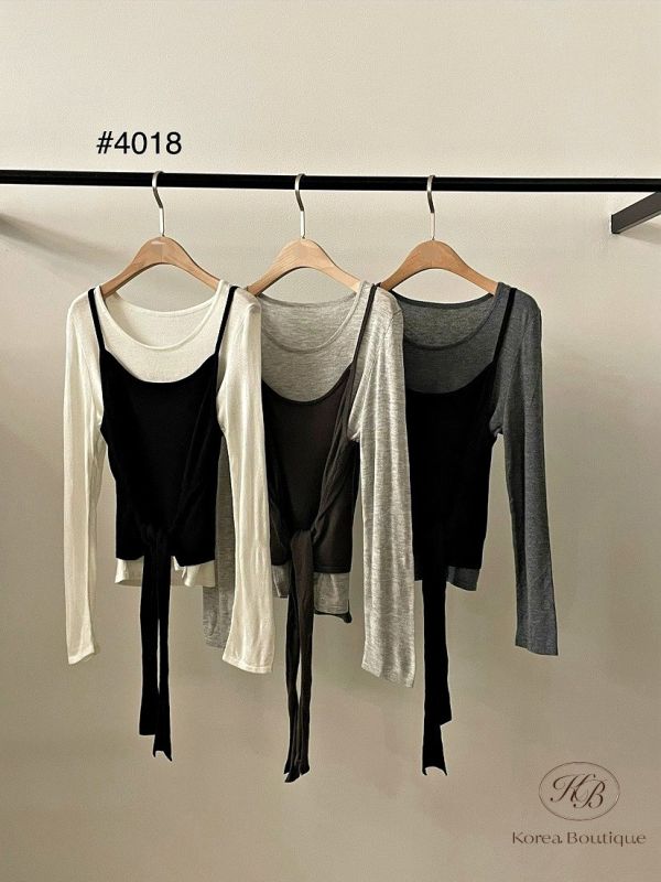 Fw127 秋季 假兩件式上衣 