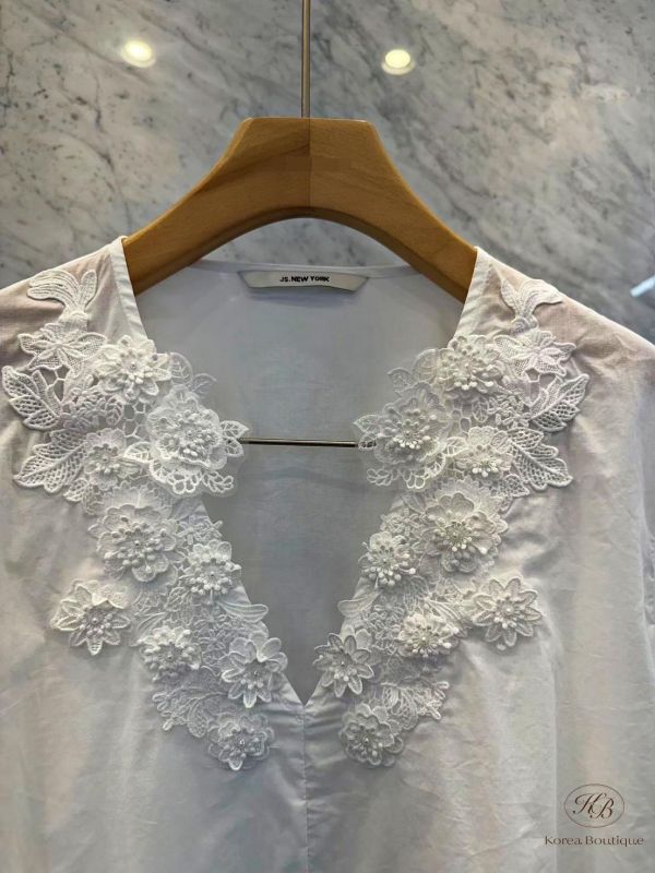 SS454 春季 Js設計家 重工設計花邊上衣 