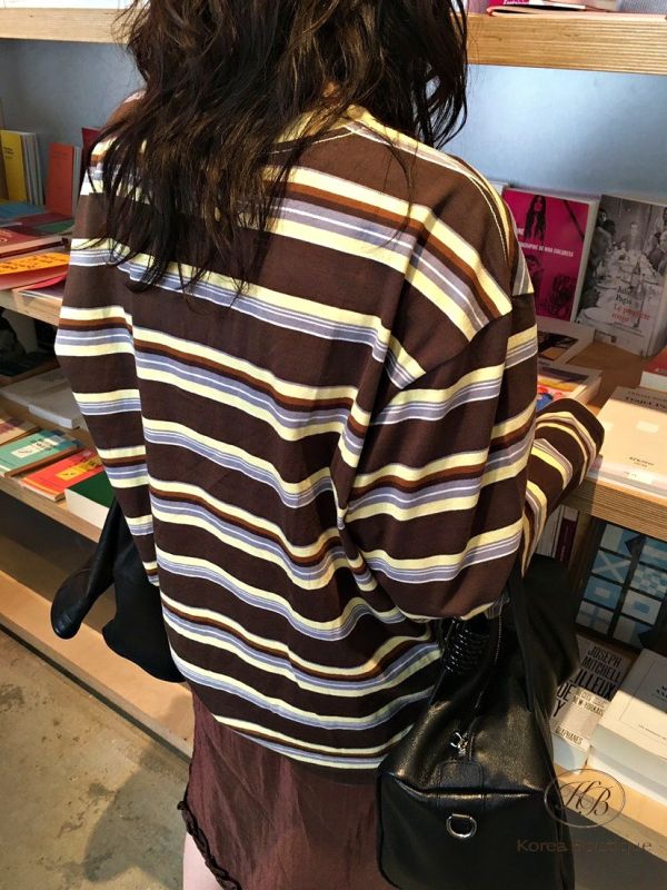 Fw200 秋季 糖果配色條紋tee 