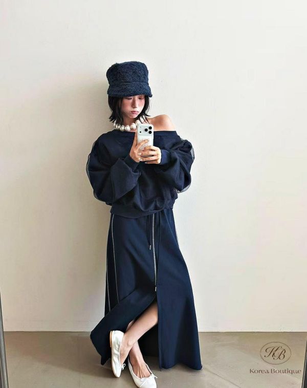 FW3823 秋季 很女人的衛衣 外層一層紗的設計太美啦 