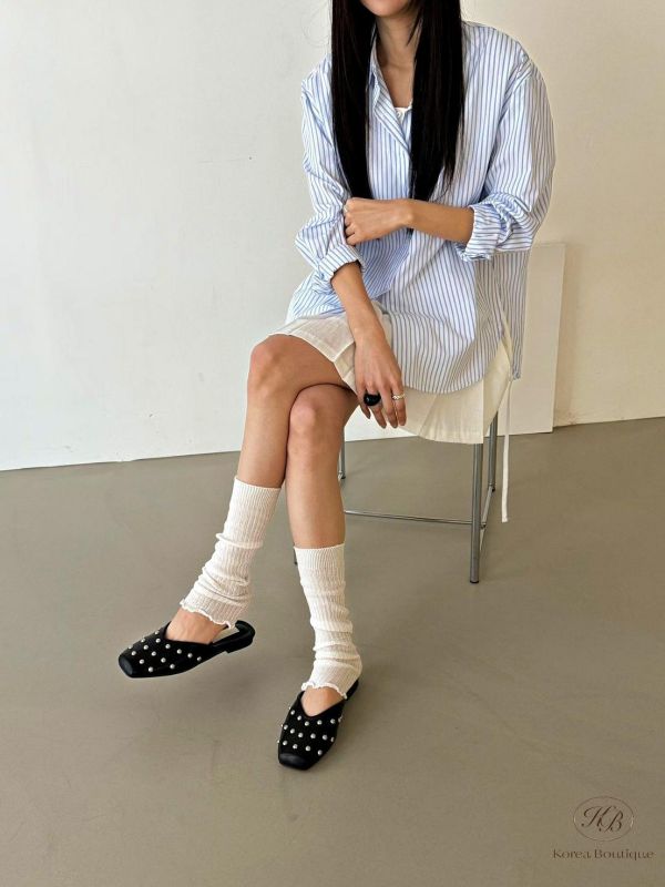 SS453 春季 時髦卯釘拖鞋 