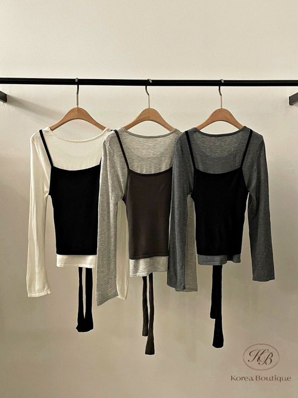 Fw127 秋季 假兩件式上衣 