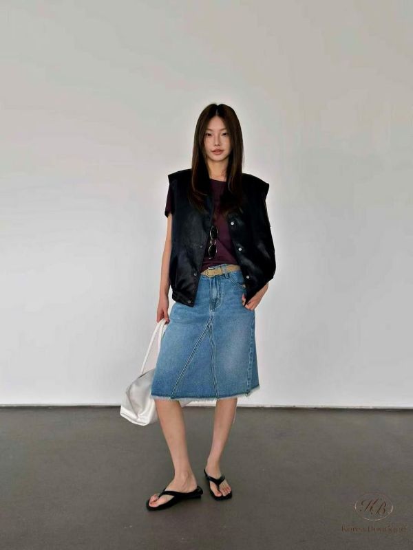 SS249 春季 及膝牛仔裙 