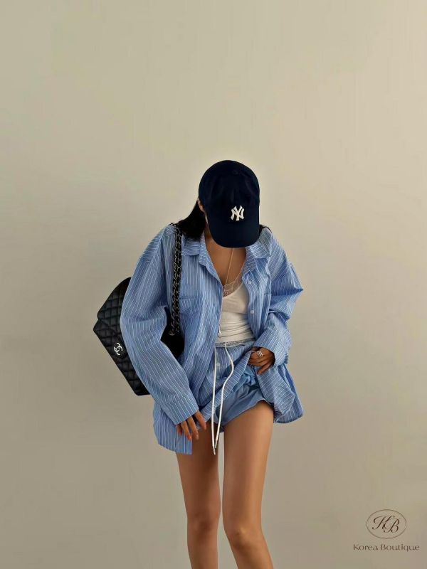 SS178 春季 條紋襯衫套裝 