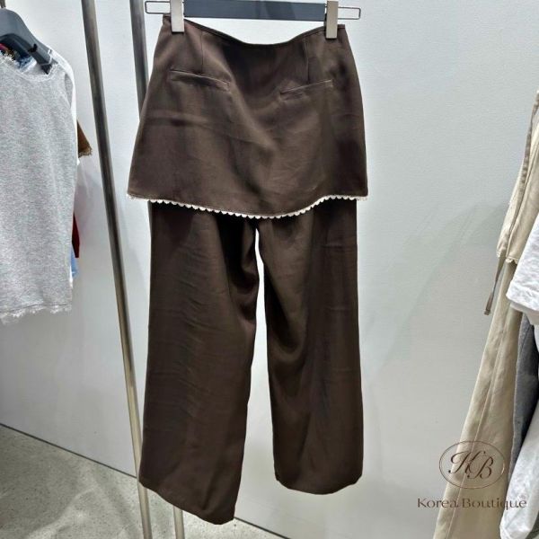 SS262 春季 圍裙造型兩件式直筒褲 