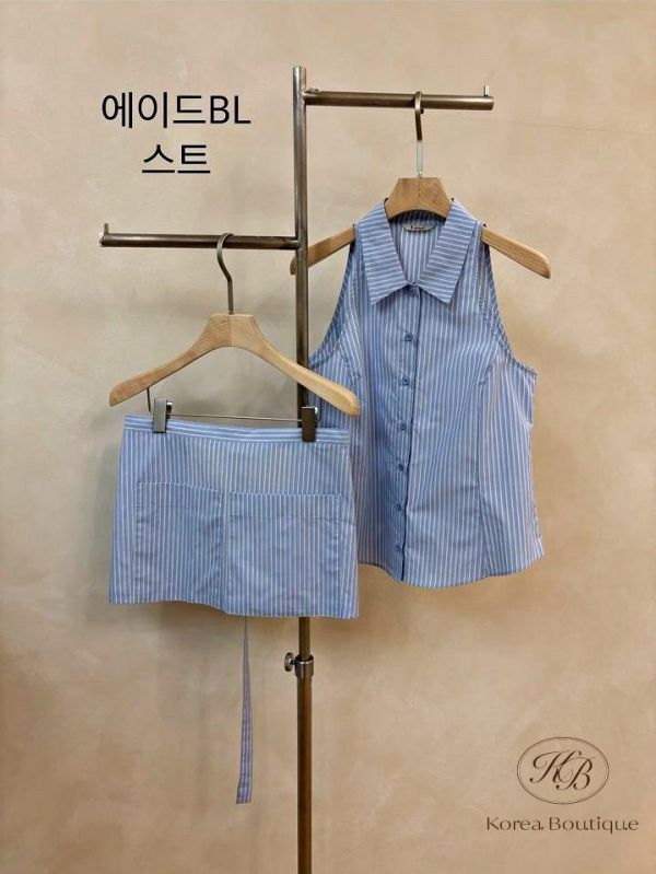 KR2645 夏季 清爽背心圍裙組 