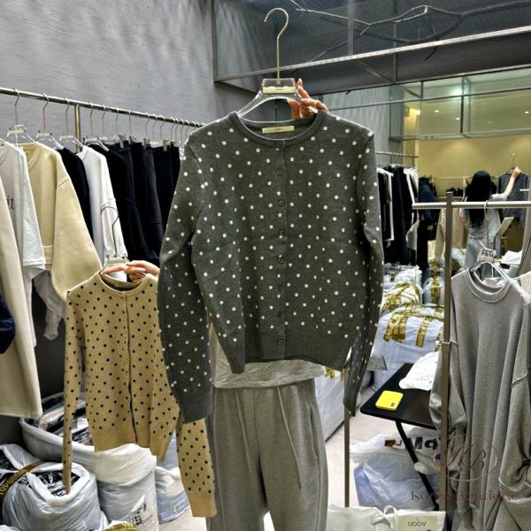 Fw125 秋季 復古點點 開襟衫 