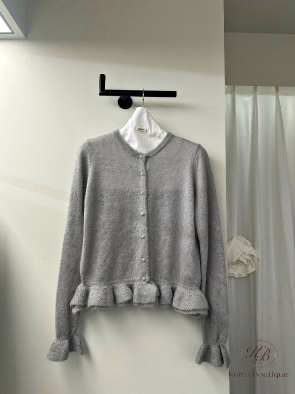 Fw186 秋季 下擺花邊開襟衫 