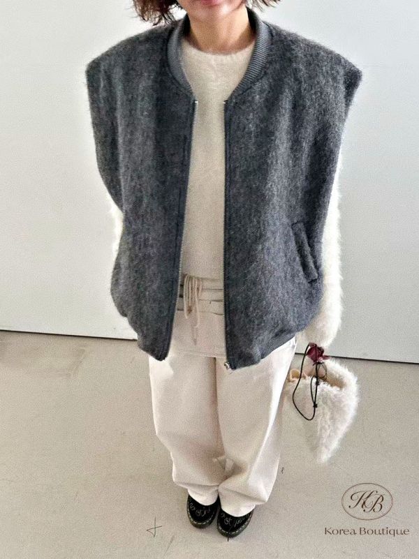 Fw402 秋季 QQ毛鋪棉背心 