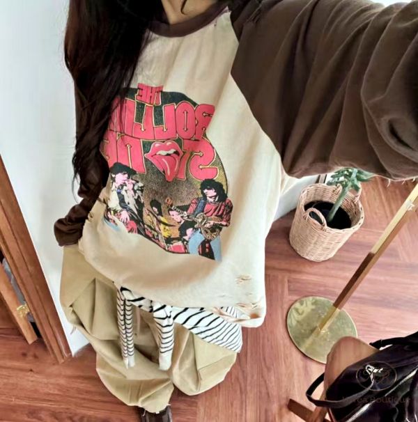 Fw287 秋季 破損搖滾tee 