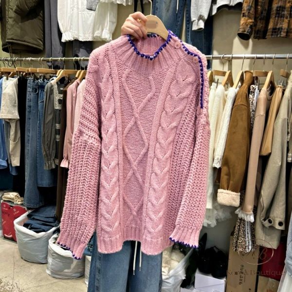 FWKR31 冬季 可愛顏色麻花毛衣 