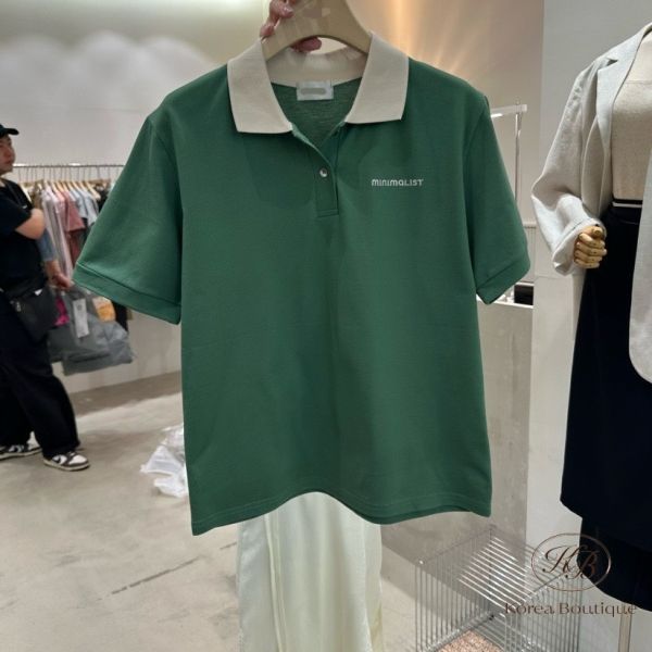 Su47 夏裝 撞色領polo衫 