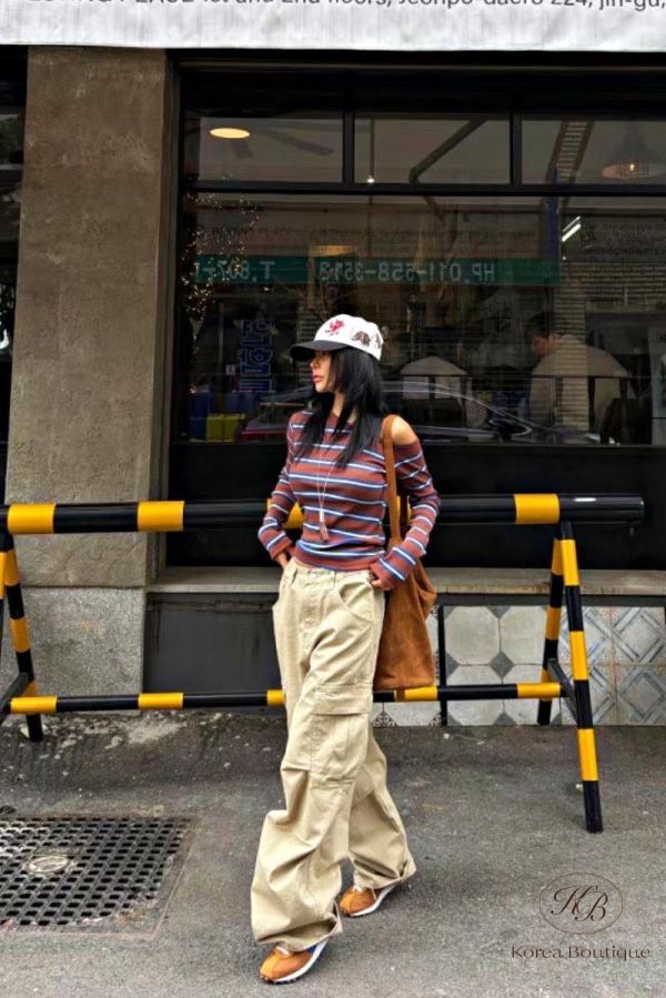 SS94 春季 好看的多口袋 工裝褲 腰圍可調整 