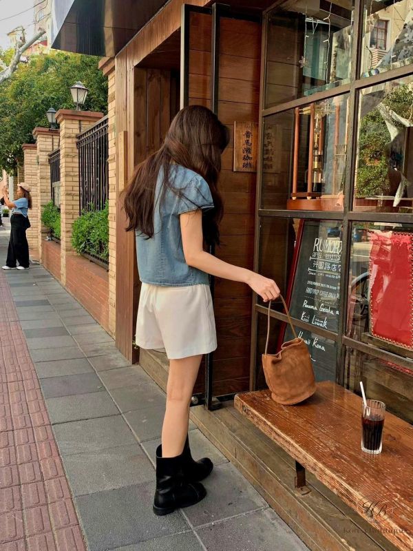 SS399 春季 丹寧牛仔短袖襯衫 