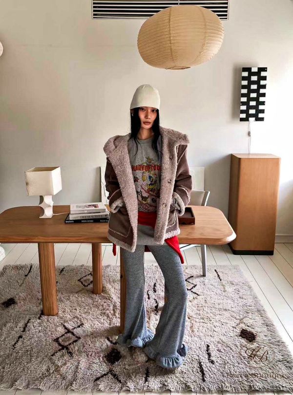 FWRK117 冬季 荷葉造型長褲 