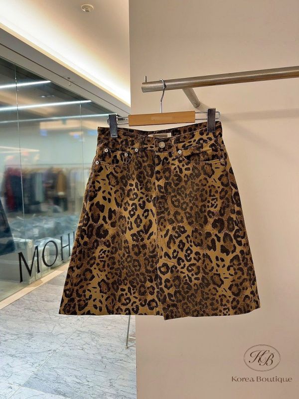 Fw482 冬季 豹紋半身裙 