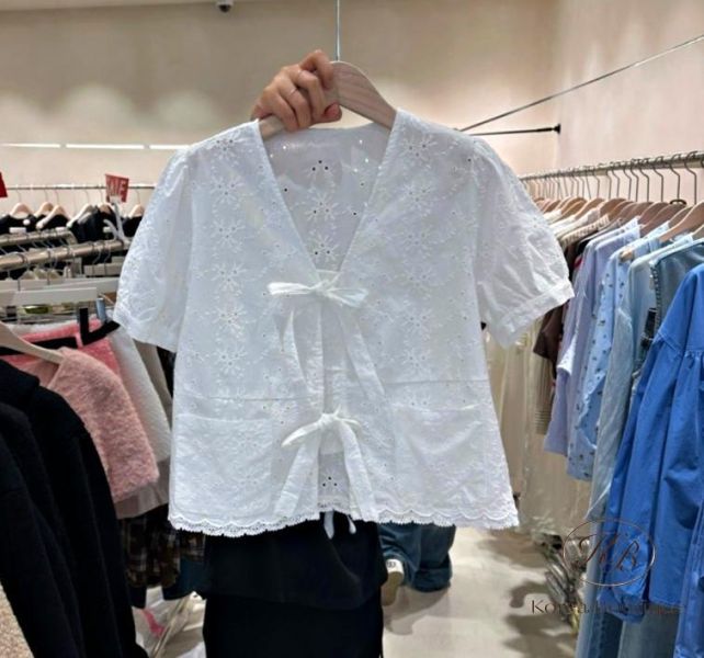 SS434 春季 蝴蝶結口袋上衣 