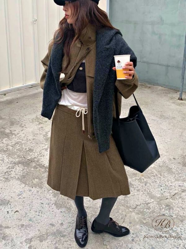 FWKR42 冬季 質感夾克半身裙套裝 