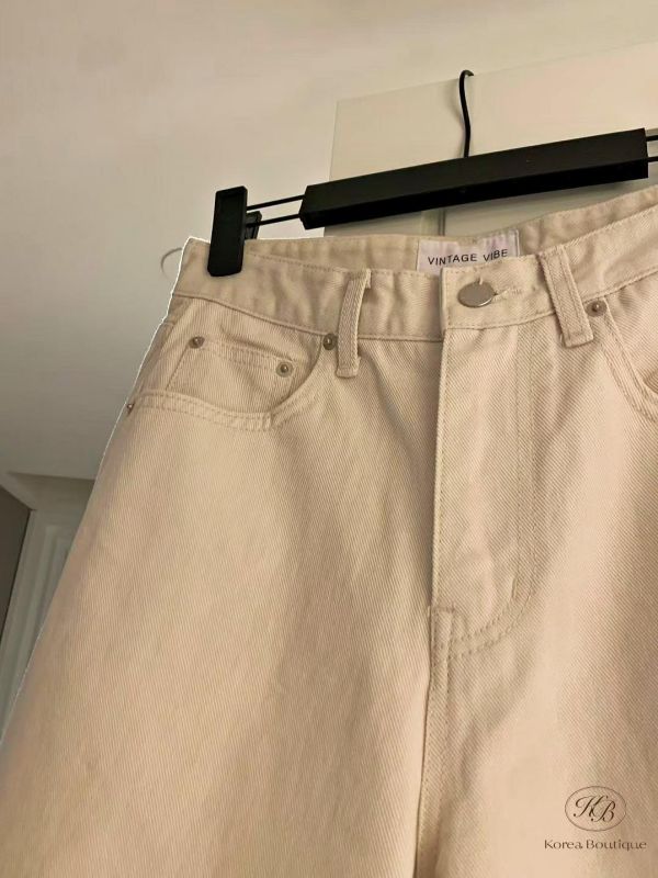 SS143 春季 小直筒好搭配的奶油牛仔褲 