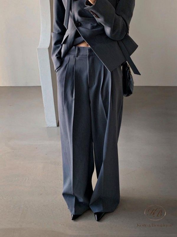 SS114 春季 簡約西裝褲 後鬆緊均碼 