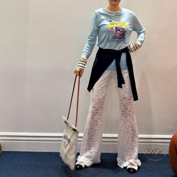 SS184 春季 可愛花色拼接手袖上衣 