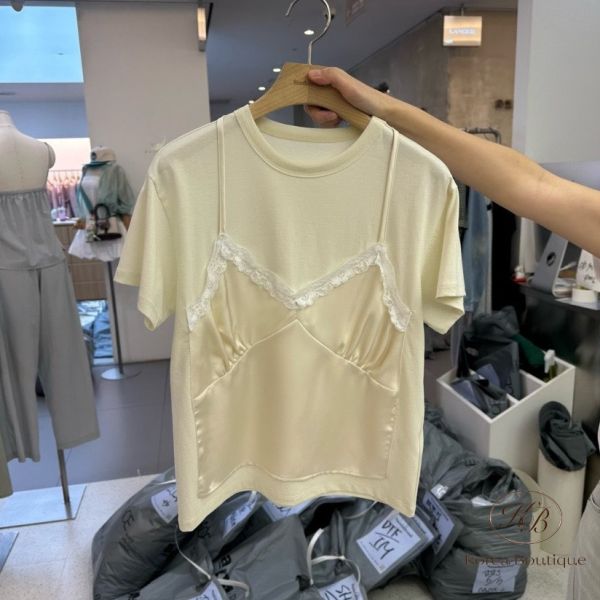 Sv39 夏裝 假兩件上衣 