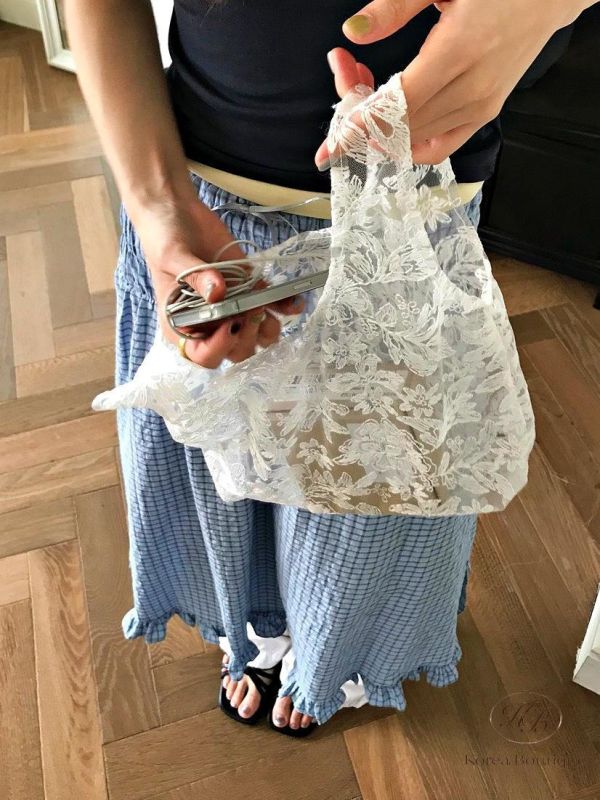 SS423 春季 蕾絲布手提袋 