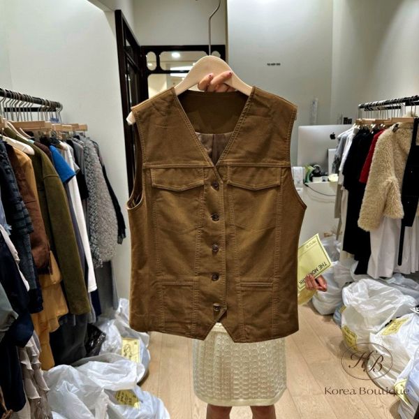Fw165 秋季 口袋麂皮背心 