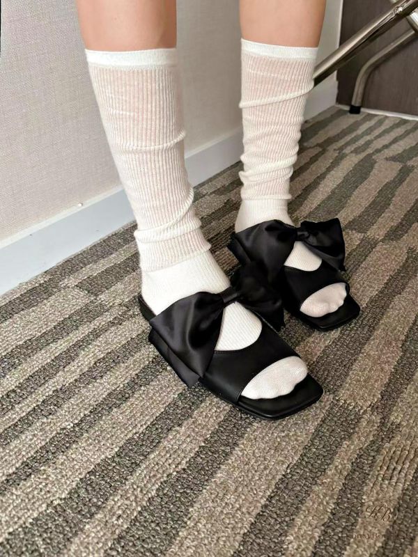 SS477 春季 大蝴蝶結造型拖鞋 