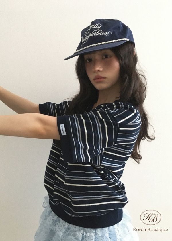 Su23 夏裝 可愛配色條紋polo衫 