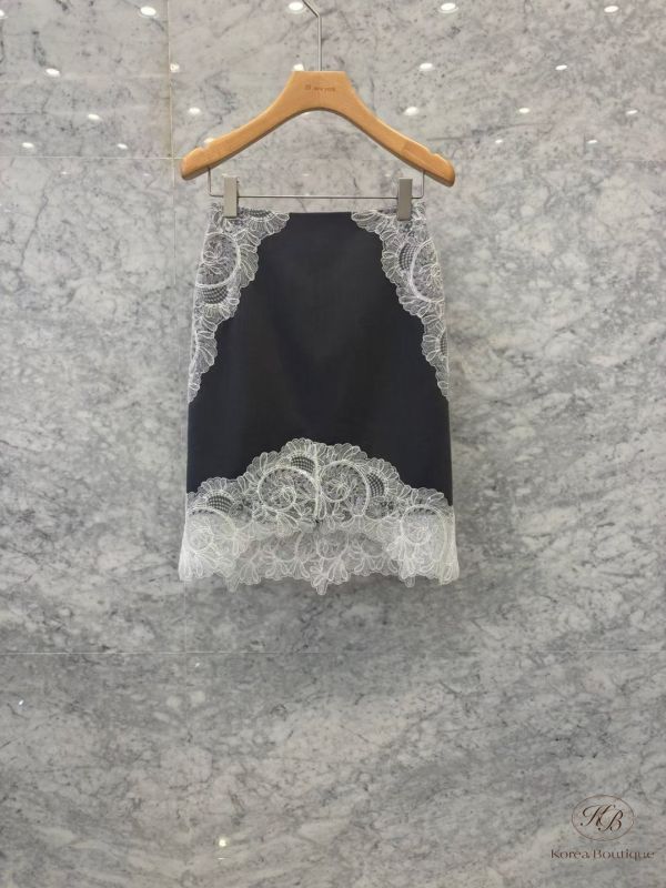 Fw05 秋季 重工蕾絲絲綢裙 
