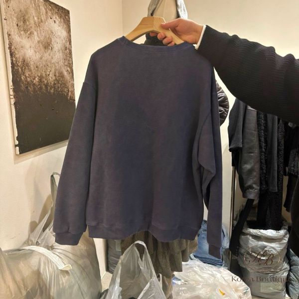 Fw445 冬季 繽紛的大學tee 加絨 