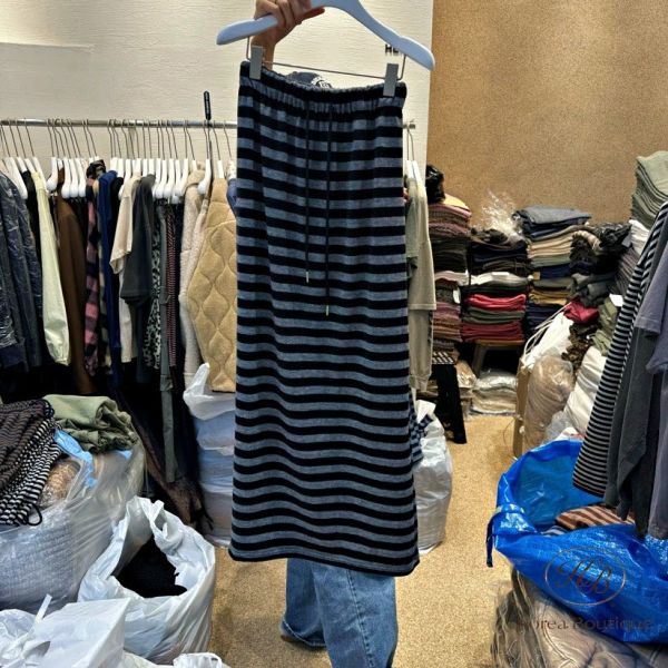 Fw471 冬季 條紋長裙 