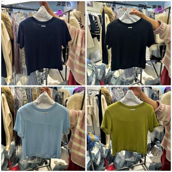 SS142 春季 彈性好材質也舒服的短袖上衣 顏色選擇多 