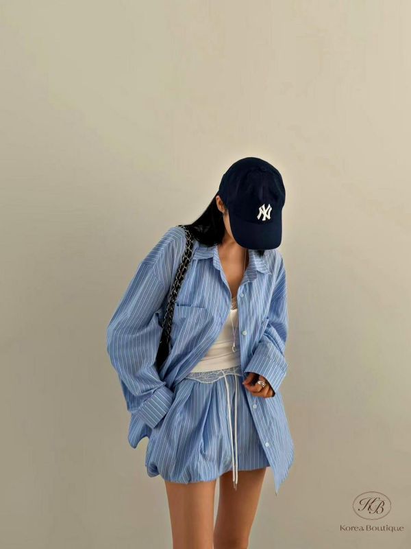 SS178 春季 條紋襯衫套裝 