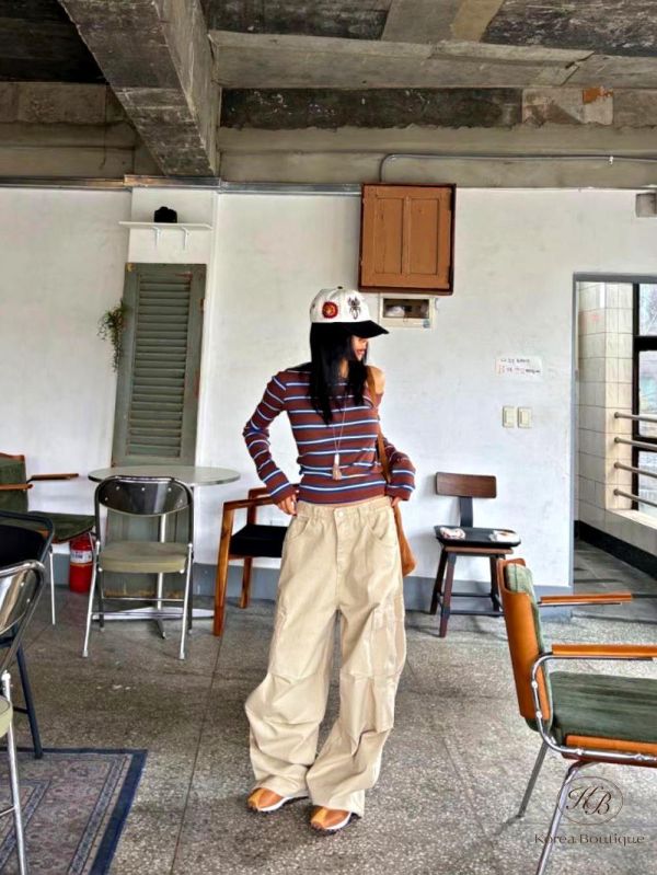 SS94 春季 好看的多口袋 工裝褲 腰圍可調整 