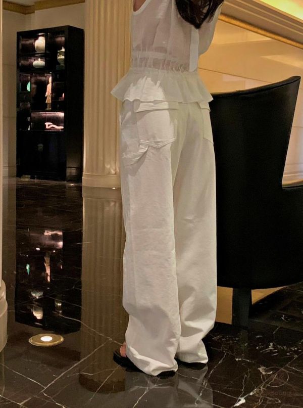 SS547 夏季 亞麻材質優雅的消肩背心 