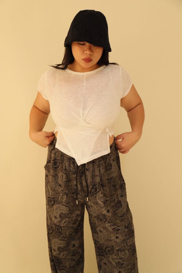 微透不規則圓領T(白) 