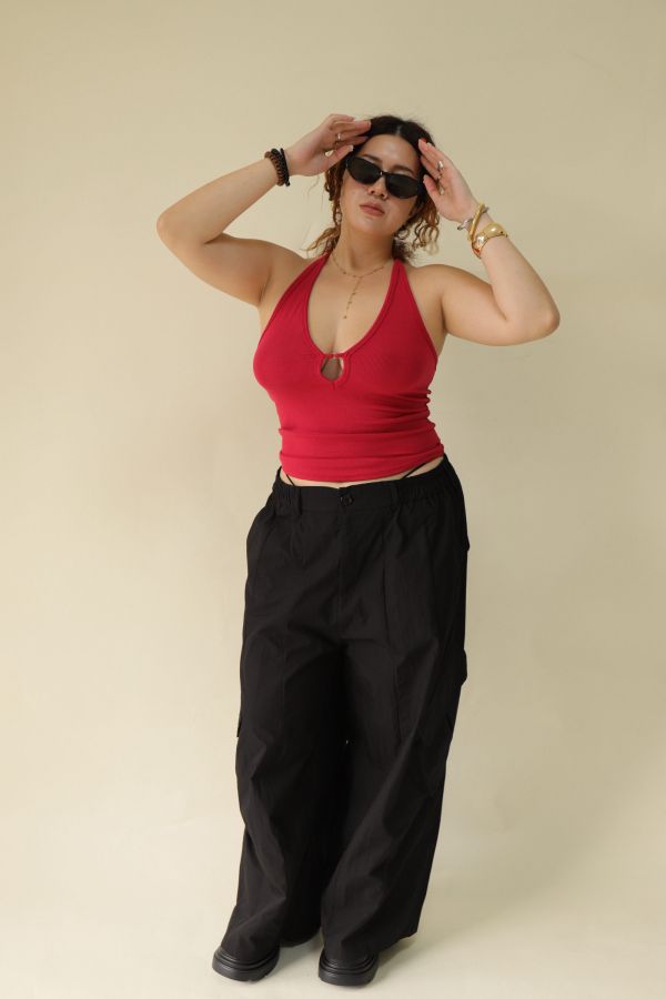 【EASE】大口袋寬鬆工裝褲(黑) 