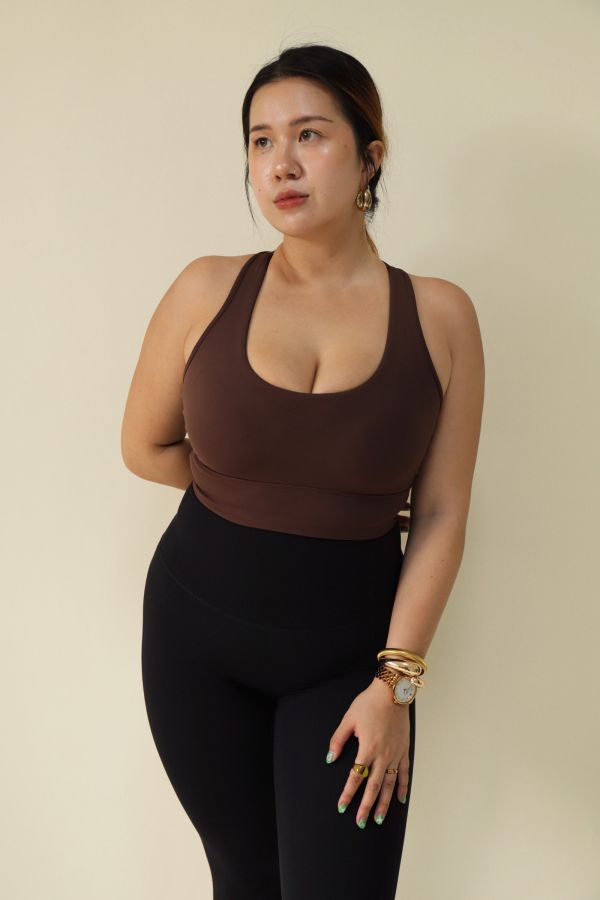 大胸沒問題工字美背運動內衣 (藍、咖、黃) 